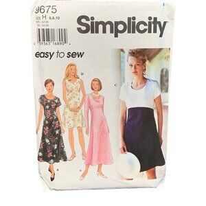 Simplicity 9675 Easy To Sew Womens Dress Pattern H Sizes 6 8 10